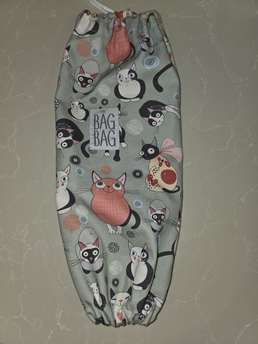 Cat-Print Bag BAG in Sage